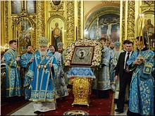 Утреню с чтением Акафиста Пресвятой Богородице Предстоятель Русской Церкви совершил перед чудотворным образом, 23.03.2018 Утреню с чтением Акафиста Пресвятой Богородице Предстоятель Русской Церкви совершил перед чудотворным образом, 23.03.2018
