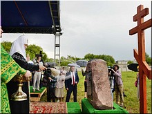 Святейший Патриарх Кирилл освятил закладной камень в основание кафедрального собора Мурома, 08.07.2018 Святейший Патриарх Кирилл освятил закладной камень в основание кафедрального собора Мурома, 08.07.2018