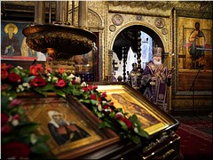 В день памяти святителя Ермогена Предстоятель Русской Церкви совершил Литургию в Успенском соборе Московского Кремля, 04.03.2023 В день памяти святителя Ермогена Предстоятель Русской Церкви совершил Литургию в Успенском соборе Московского Кремля, 04.03.2023